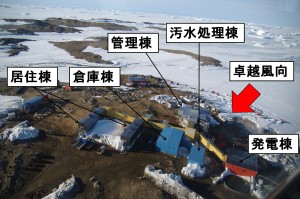 南極昭和基地中心部の建物配置