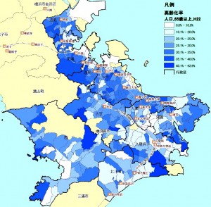 図4：地域別の高齢化率