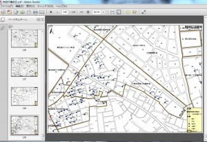 図郭印刷機能による町会ごとの地図出力