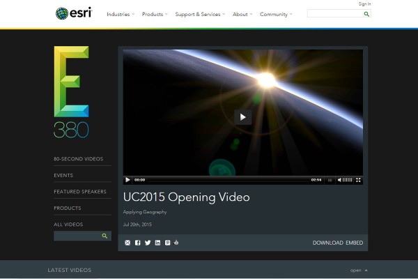 Esriユーザー会2015オープニングビデオ