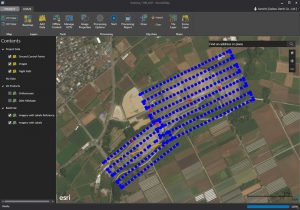 Drone2Map for ArcGIS 上に表示されたフライトパス