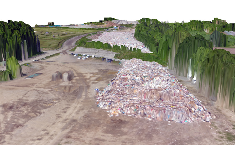 廃棄物の山の3D表現