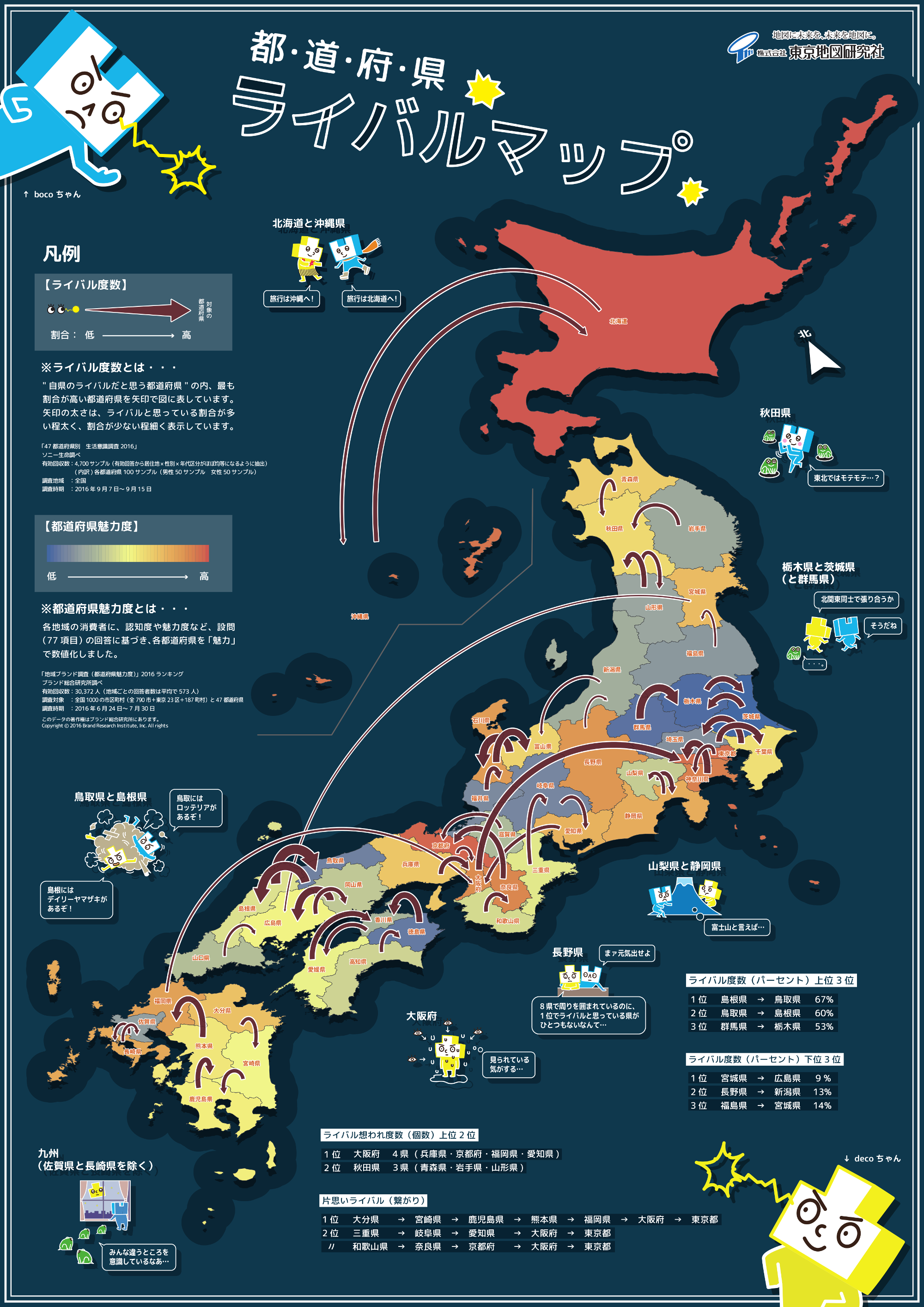 2017年マップギャラリーの作品：「日本 47 ライバル都道府県」