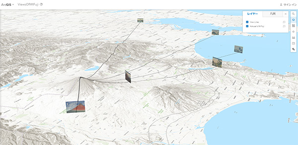 シーンビューアーを使って表現した富士山の浮世絵