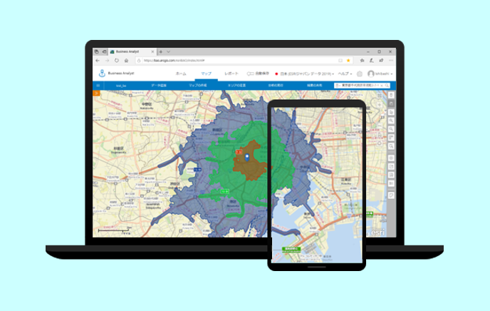 Business Analyst Web App と Mobile App のイメージ