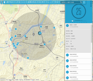 周辺の交通事故発生状況マップ