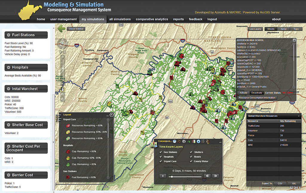 大勢の避難者が交通網に及ぼす影響をシミュレートするモデリング＆シミュレーションのプロトタイプシステム