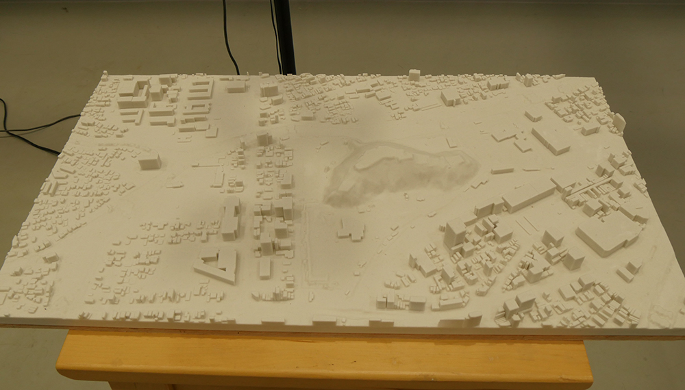 3Dプリンターで作成した立体都市模型