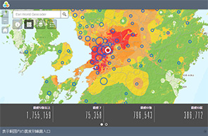 本震（4/16 1:25 M7.3）の推定震度分布と曝露人口