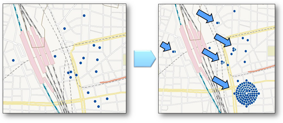 屋外広告の位置と方向を分析
