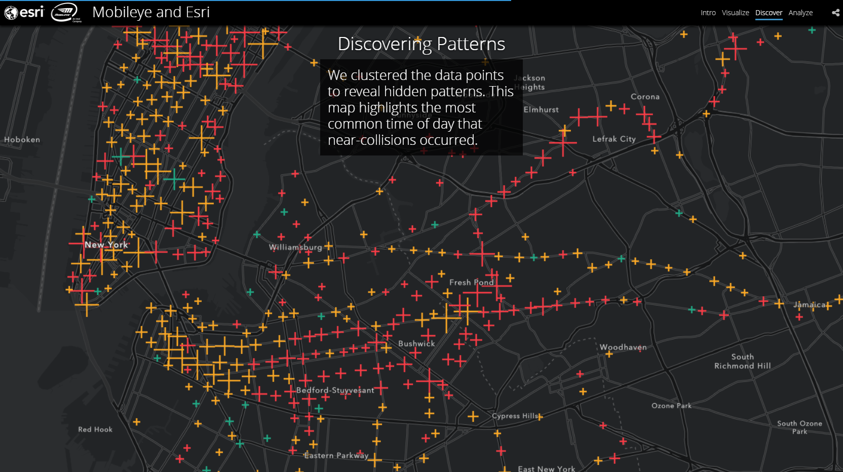 時間帯別に衝突警告の発生地点をクラスタリング