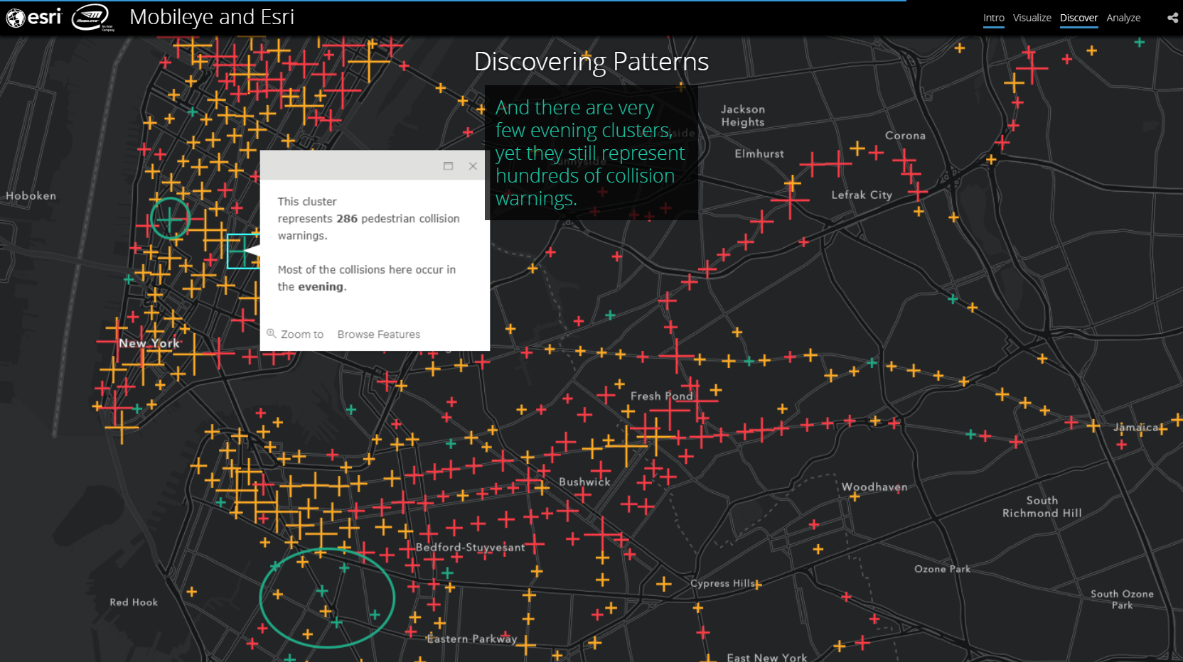 夜に時間帯（緑色）は、衝突警告が少ないが発生