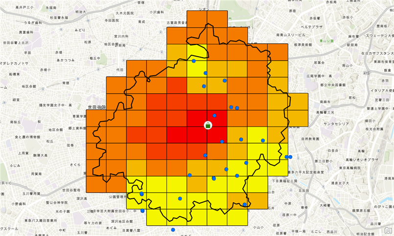 売上予測・ハフ モデルのイメージ