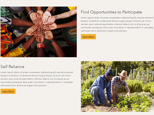 ArcGIS Hub テンプレートの配置のイメージ