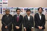 社会環境学部 左から 教　授　森山 聡之 氏 教　授　中川 智治 氏 准教授　乾 隆帝 氏 准教授　上杉 昌也 氏
