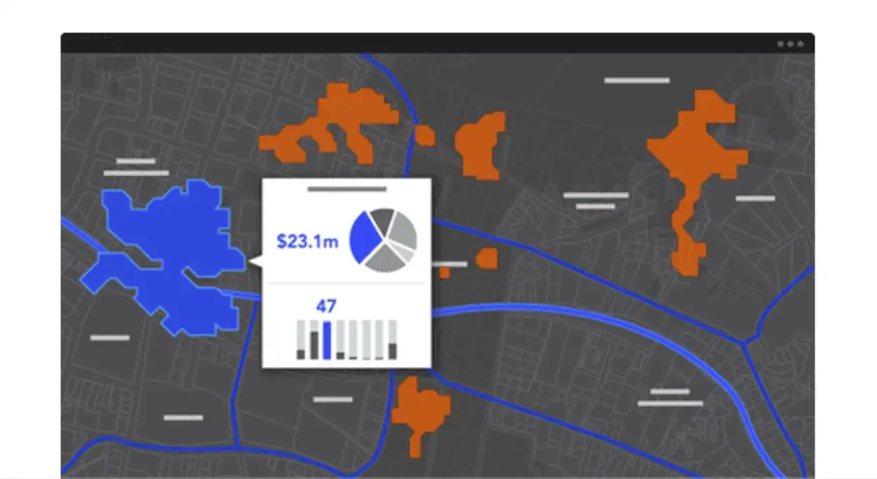 PCモニタでの製品の操作している画像。データ マッピングと共有機能