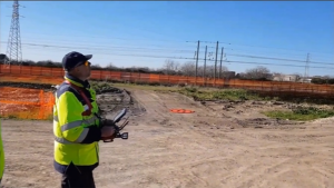 ドローンによる測量の様子