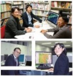 大阪市立大学 　　木村 義成 講師（ 左） 　　立見 淳哉 准教授（ 中央） 大阪府立大学 　　水野 真彦 准教授（ 右）