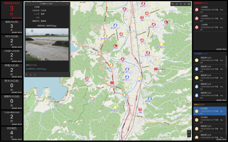 災害対応システム管理画面