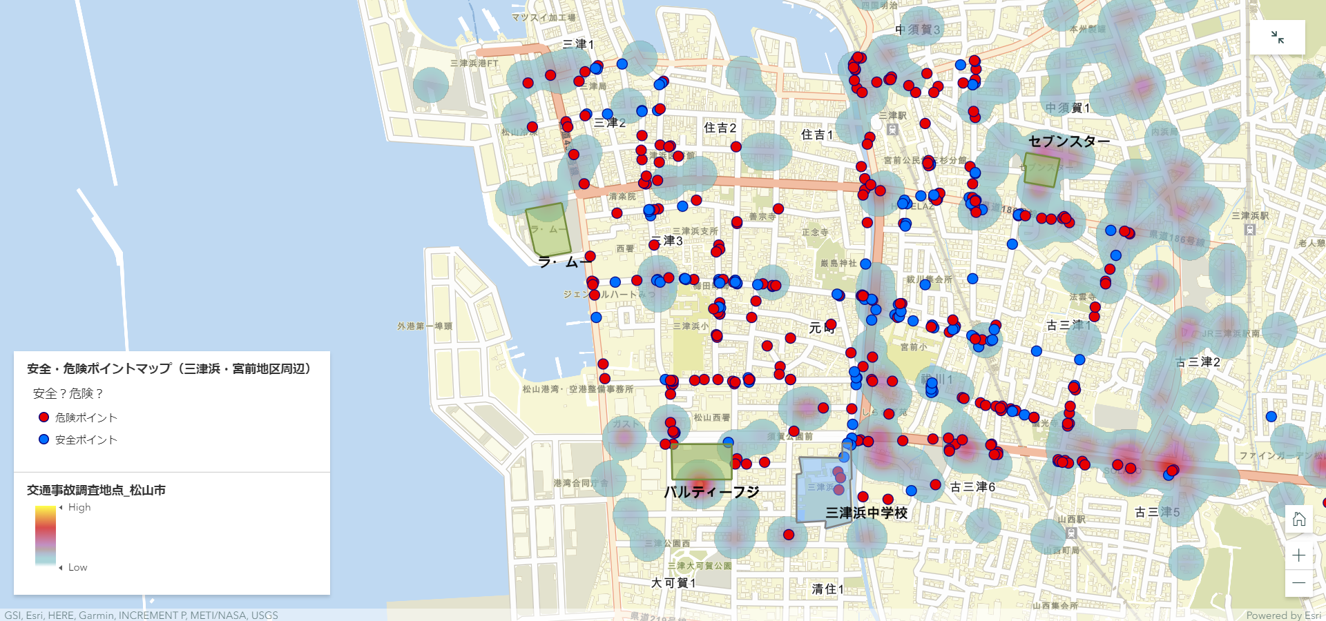 クラウド型 GIS サービス ArcGIS Online と野外調査用アプリ ArcGIS Survey123 を通じて三津浜中学校周辺の危険な場所の特徴について調査