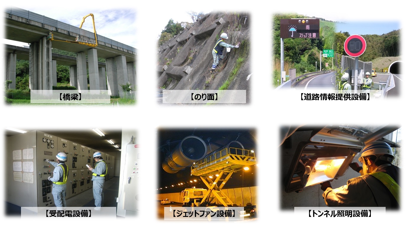 高速道路を維持する様々な現場業務