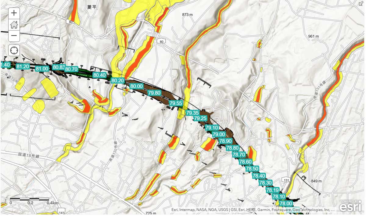 土砂災害警戒区域（国土数値情報）