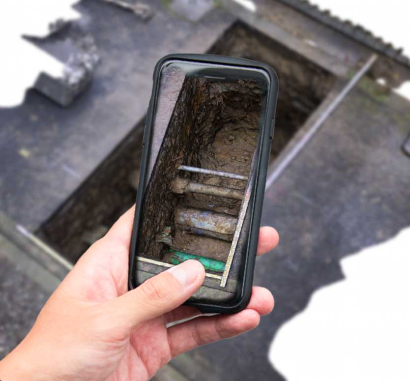 試掘現場の撮影