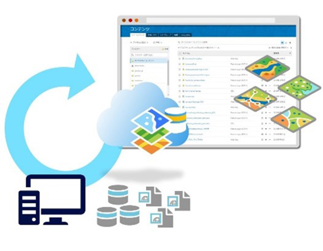 データを一括作成・更新しているイラスト