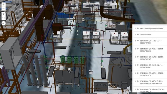 施設モデルは属性データを含んでおり、これらのデータを確認することができる。