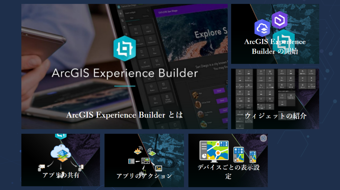 ArcGIS Experience Builder 利用ガイドのイメージ