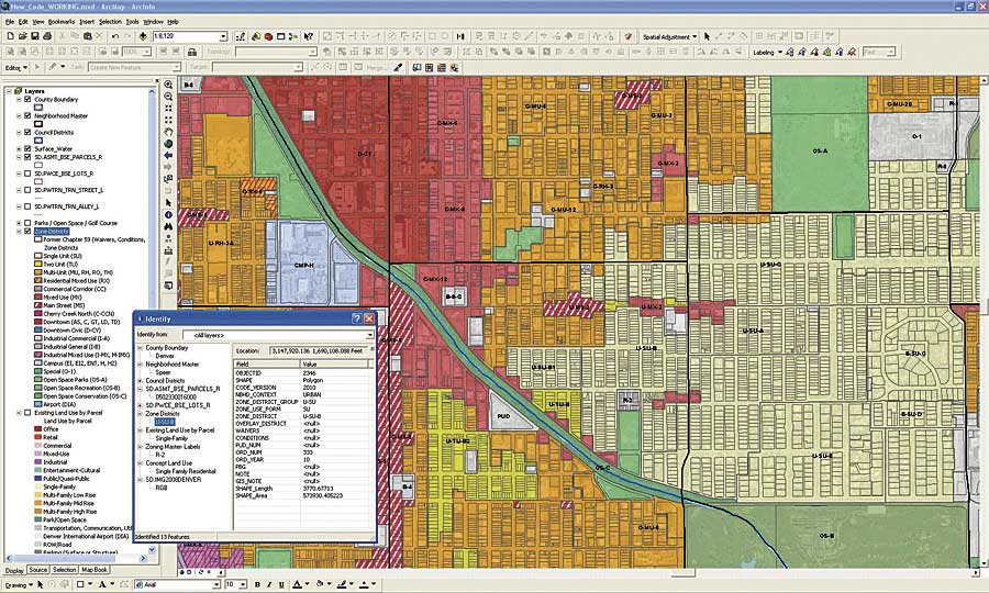 新しいゾーニングコードを使いArcGISで作成した地図。