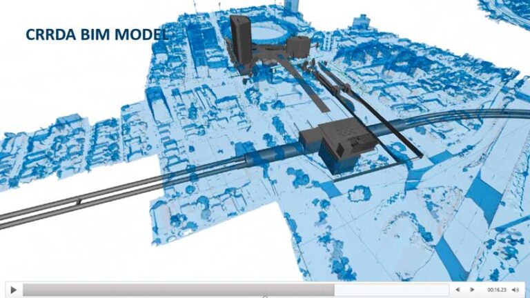 クロスリバーレールのための連合 BIM モデルは、プロジェクト全体の詳細をまとめる。