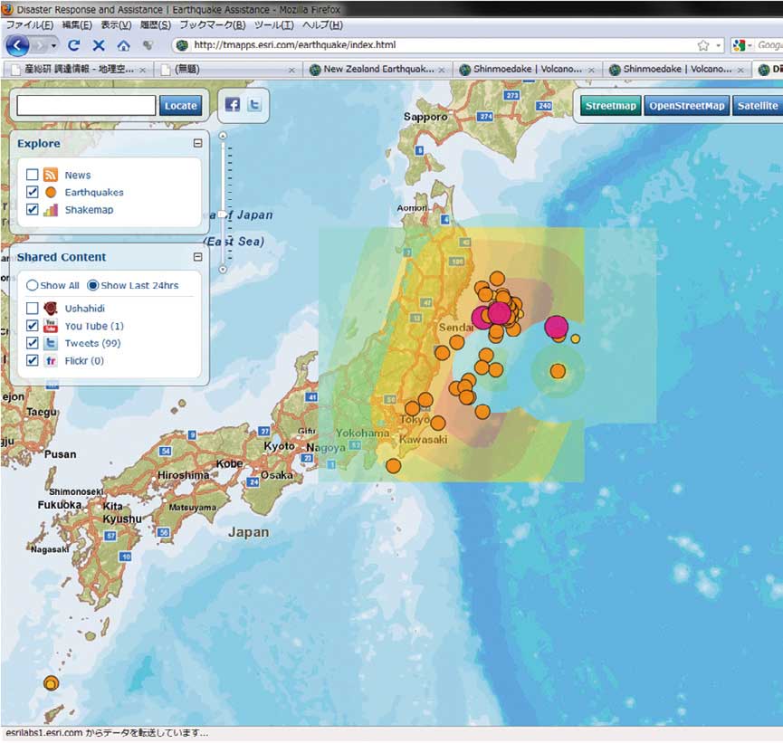 図2 Esri社（米国）が公開した暫定版マップ