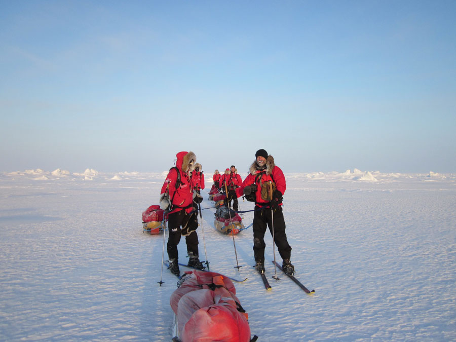 北極点に到達目前のチーム
Photo courtesy of Walking with the Wounded.