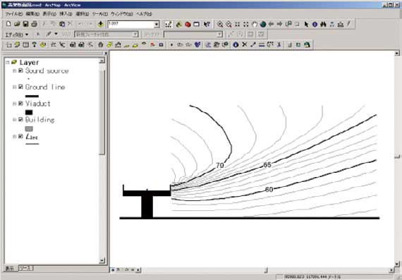 高架道路、半地下部における騒音予測①