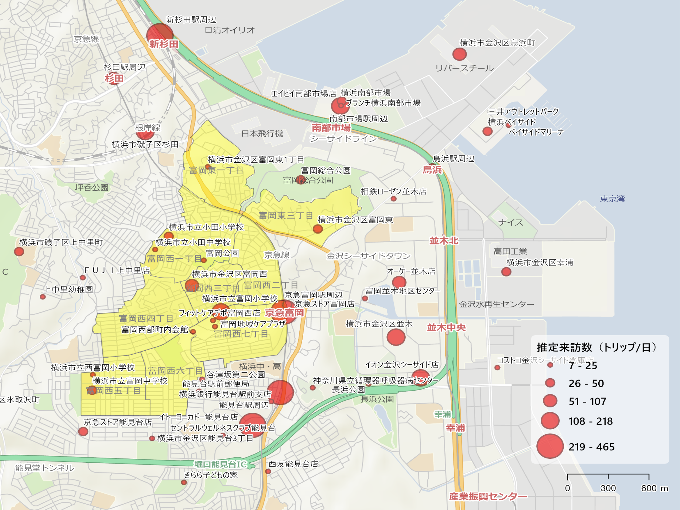 横浜市富岡地区における交通需要