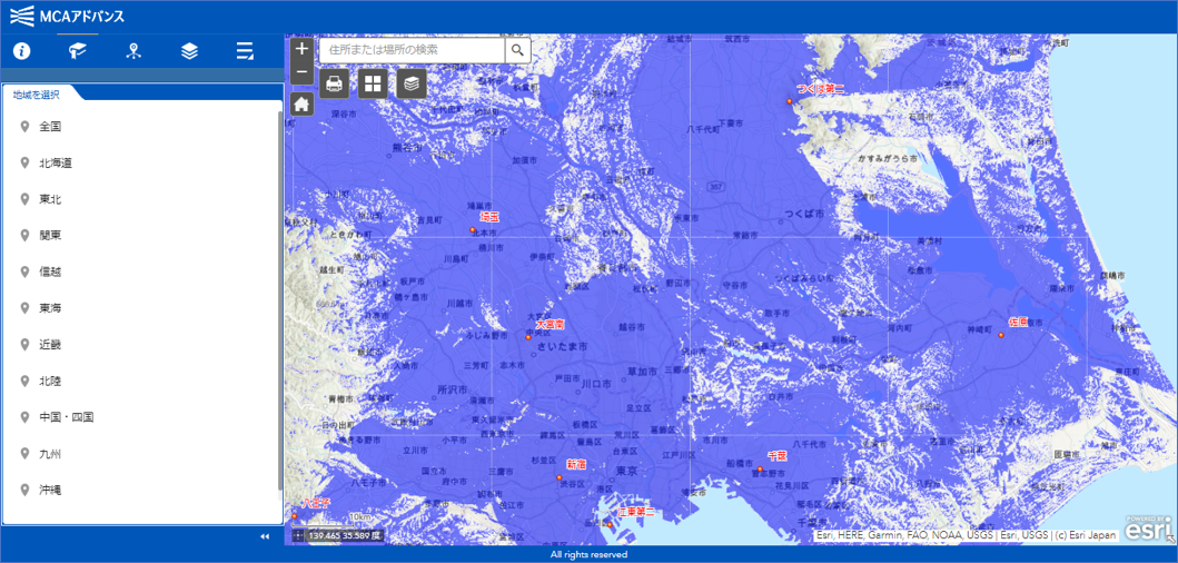 サービスエリア図(Web 版)