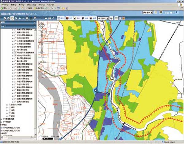 洪水ハザードマップ表示画面