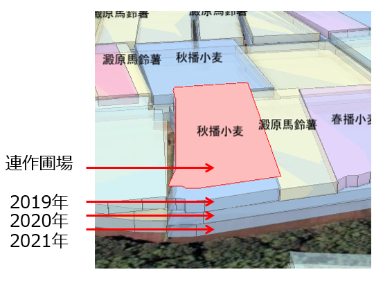 ArcGIS Pro 連作状況の可視化例