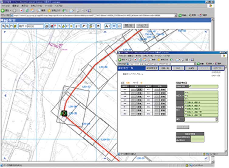 図-３　図画を用いた検索インターフェイスと台帳連携