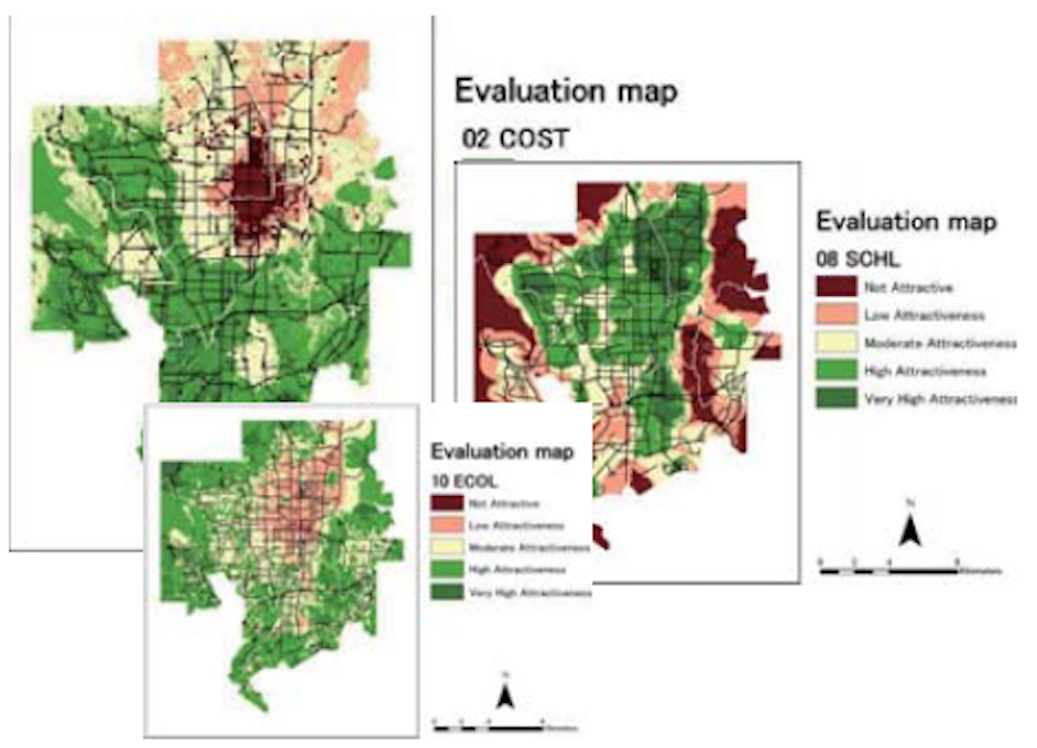 京都を対象にした景観プランニング（評価マップ）
