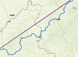 図1 直線距離と道路ネットワークに
基づいた算出結果