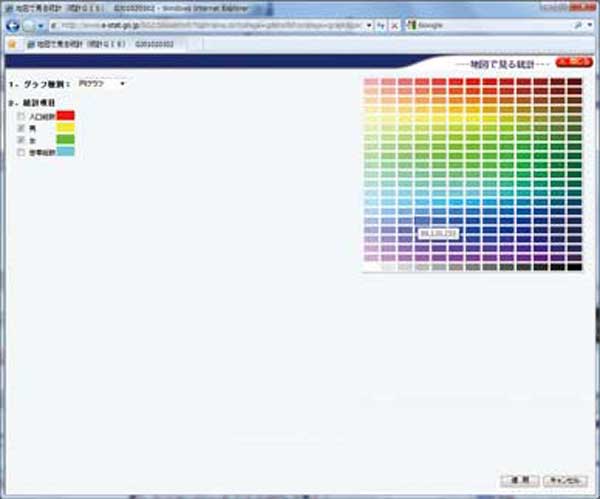 グラフ設定画面