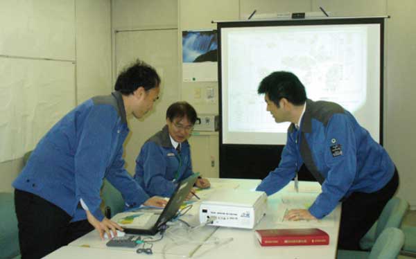 システムを使用した震災時シミュレーション