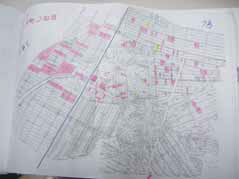 手作業による地図の色分け