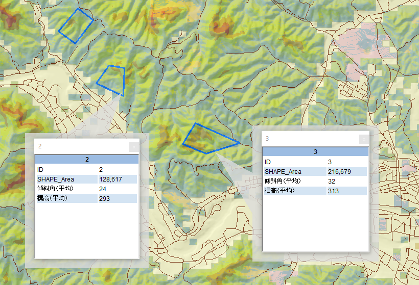 3 次元で候補地を可視化し、現在の地形の起伏と重ね合わせる