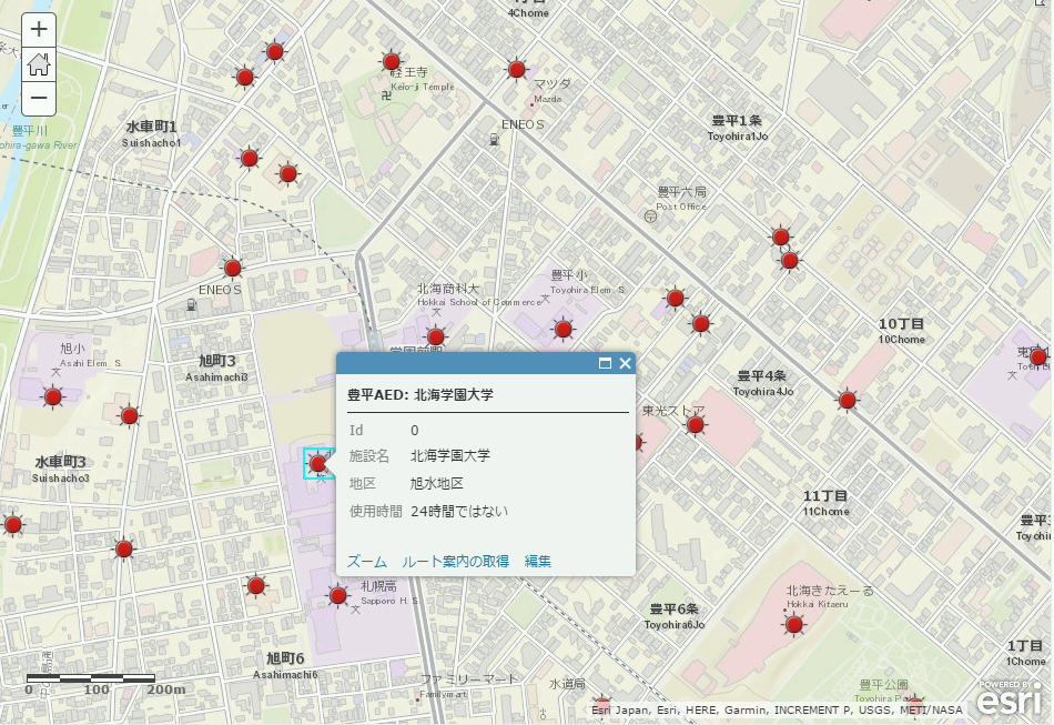 マチブラ部による「とよひらAEDマップ」