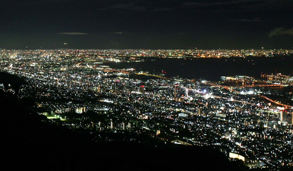 六甲山から望む神戸市の夜景
