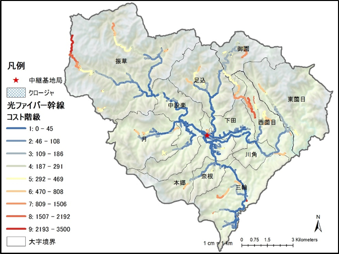東栄町全体の中山間地域情報通信整備事業コスト