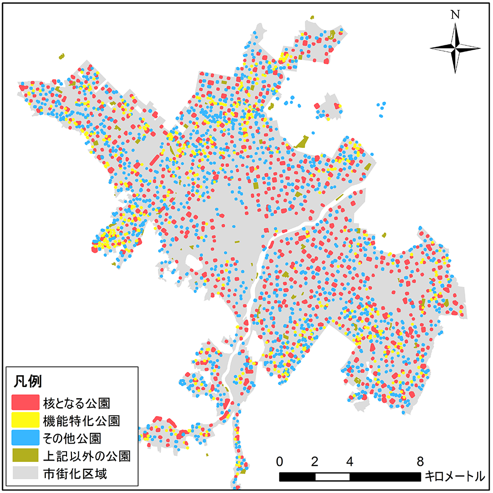 図 3 機能分担を実施する公園の選定結果
